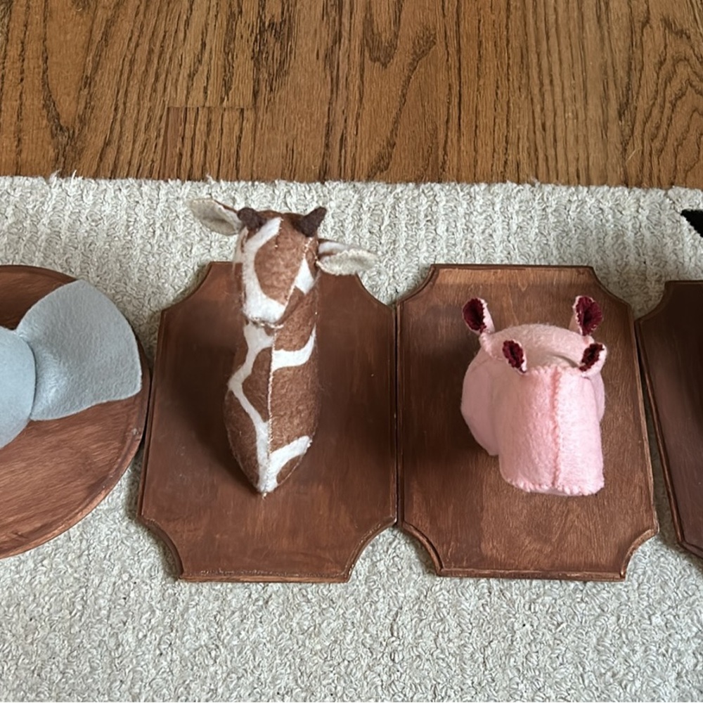Felt taxidermy wall mounts nursery decor